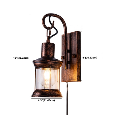 1-Light Sconce Light Fixtures Industrial Style Cage Shape Metal Wall Mount Lighting