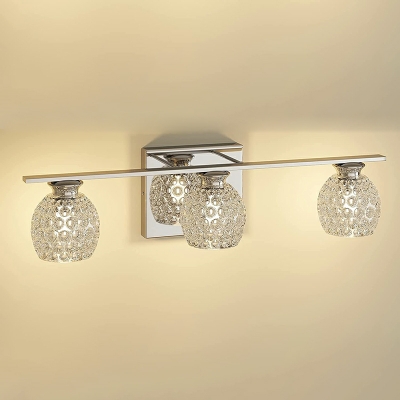 3-Light Wall Mount Lighting Minimalism Style Globe Shape Metal Sconce Light Fixtures