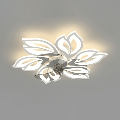 8-Light Flush Light Fixtures Kids Style Fan Shape Metal Ceiling Mounted Lights