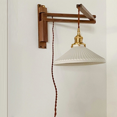 Adjustable Wood Flush Mount Wall Sconce Modern Wall Sconce Lights for Living Room