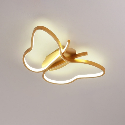 Butterfly-Like Flush Ceiling Light LED with Silicone Lampshade Flush Mount Ceiling Light Fixture