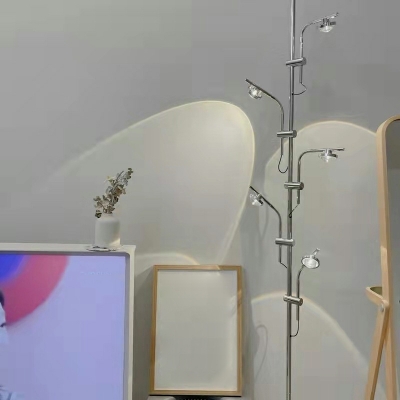 Contemporary Silver Floor Lamp Metal Floor Lamp for Living Room