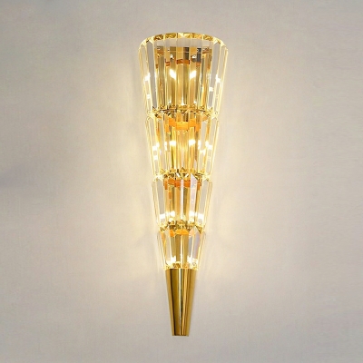 Crystal Conical Wall Lighting Modern Style 6 Lights Wall Lighting Ideas in Gold