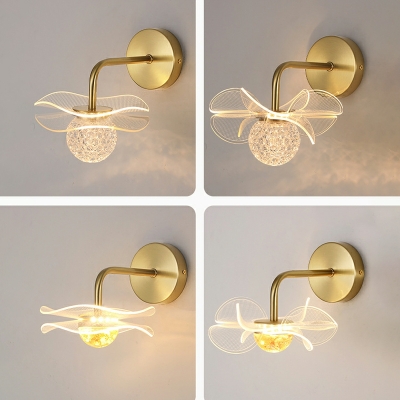 Globe Shade Wall Mounted Light Modern Style Glass Sconce Light Fixture  for Bedroom