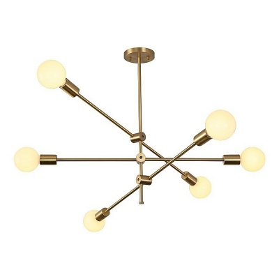 Industrial Chandelier Lighting Fixtures Vintage Gold Hanging Ceiling Lights for Living Room