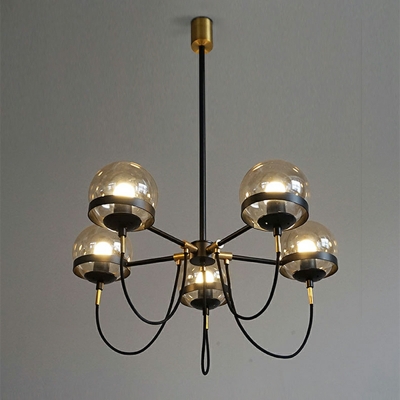 Industrial Style Chandelier Lamp Clear Glass Chandelier Light