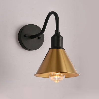 Industrial Vintage Barn Shade Wall Lamp Metal 1 Light Wall Light for Hotel Bedroom Bedside