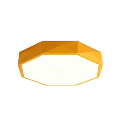 Macaron Ceiling Light with Acrylic Shade 1 Light LED Hexagon Shape Flush Mount Light Fixture