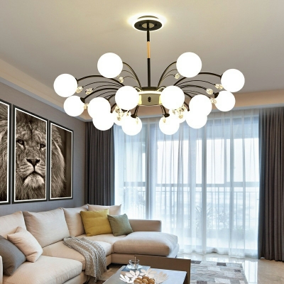 Metal and Glass Pendant Light Fixture Living Room Bedroom Dining Room Chandelier Lighting Fixtures