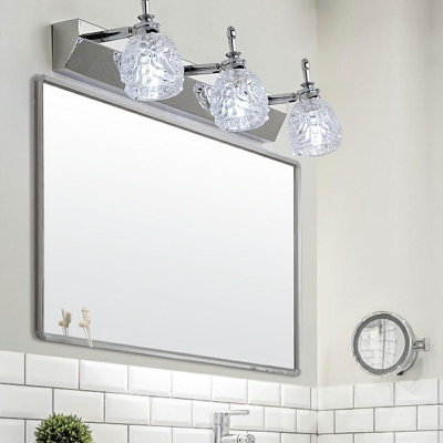 Modern 3 Heads Vanity Light Crystal Wall Mounted Light for Bathroom Bedroom