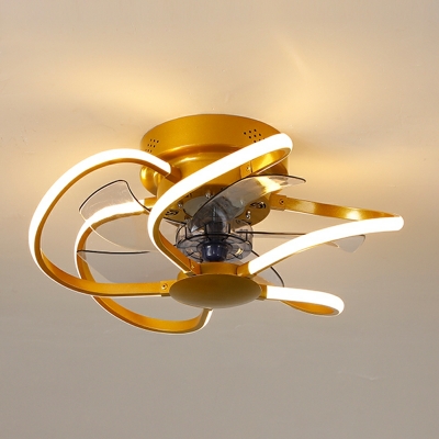 Modern LED Flushmount Fan Lighting Fixtures Bedroom Living Room Flush Mount Fan Lighting