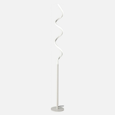 Modern Style Swirly Nightstand Lamp Metal 1-Light Led Lamps in Black