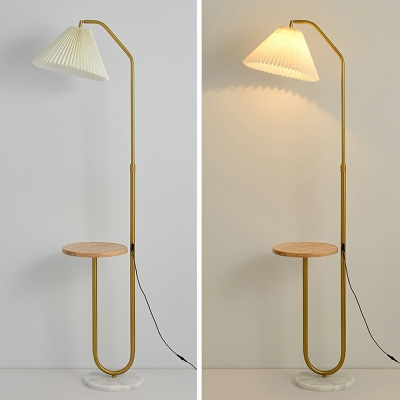 Single Bulb Floor Lamp Contemporary Style with Fabric Shade Floor Light