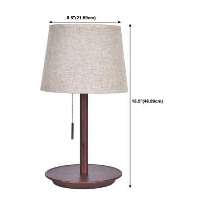 Single Head Table Lamp Wooden with Fabric Shade Floor Lighting