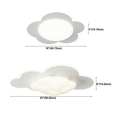 2-Light Ceiling Mounted Fixture Kids Style Cloud Shape Metal Flush Mount Light