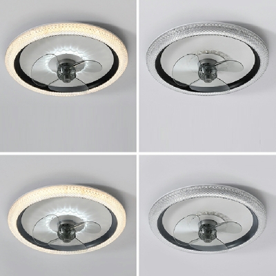 Acrylic Shade Ceiling Fan Round Shape LED Contemporary Fan Lighting