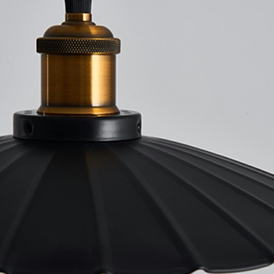 Black Dome Ceiling Pendant Light Industrial Style Metal 1 Light Pendant Light