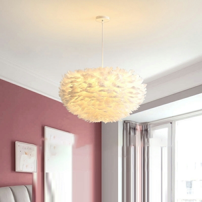 Ceiling Pendant Light Modern Style Feather Pendant Chandelier for Living Room