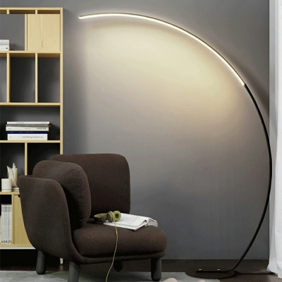 Contemporary Floor Lamp 1 Light Curve Metal Floor Lamp for Living Room