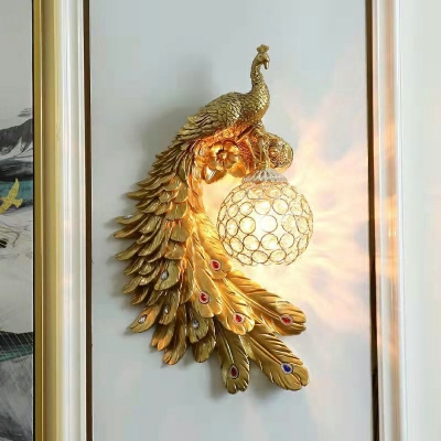 Globe Shade Wall Light Sconces Modern Style Glass Sconce Light Fixture  for Bedroom