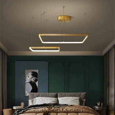 LED Pendant Light Fixture Metal Linear Living Room Bedroom Dining Room Chandelier Lighting Fixtures