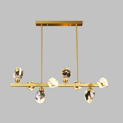 Modern Style Diamond Island Lights Crystal 10-Lights Island Lamps in Gold