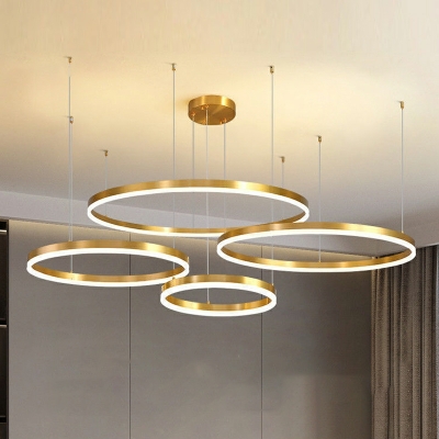 Modern Style Multilayer Pendant Lighting Copper Suspension Light for Living Room