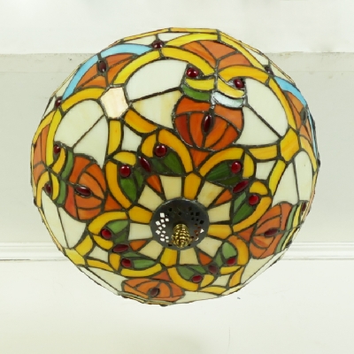Tiffany Style Traditional Chandelier  Stained Glass Pendant Light for Bedroom
