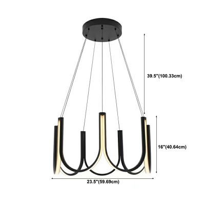 Ultra-Contemporary Chandelier Light Fixture Metal LED Hanging Pendant Light