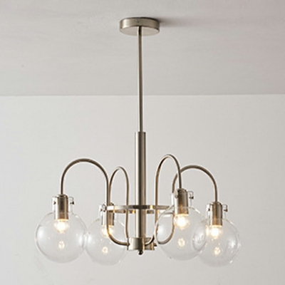 Vintage Metal Chandelier Lamp Clear Glass Chandelier Light for Living Room