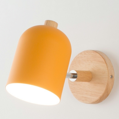 Wood & Metal Sconce Light Fixture Single Bulb Wall Mounted Light Fixture