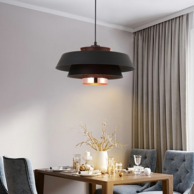 1-Light Suspension Lamp Minimalism Style Geometric Shape Metal Pendant Ceiling Lights