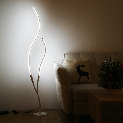 2-Light LED Standing Lamp Aluminum Minimalistic Style Standing Floor Lamp