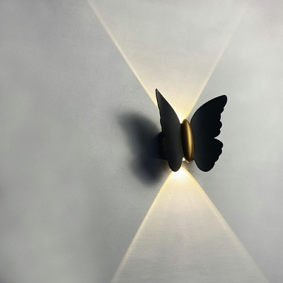 Butterfly-Like Sconce Wall Lighting Metal LED Wall Sconces Lighting Fixture in Black