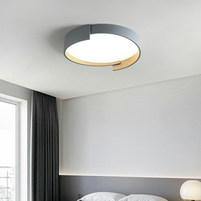 Metal Drum Flush Mount Ceiling Light Fixtures Modern Close to Ceiling Lamp for Bedroom