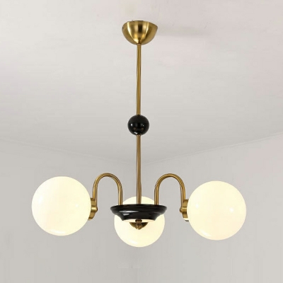 Metal Modern Chandelier Pendant Light Globe Glass Suspension Light for Living Room