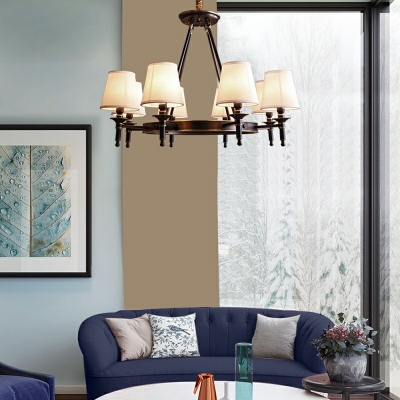 Vintage Circular Chandelier Light Fixtures Fabric Ceiling Chandelier