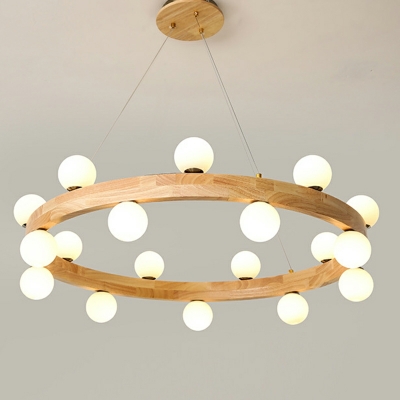 Wood Modern Chandelier Lighting Fixtures Minimalism Hanging Light Fixtures for Living Room
