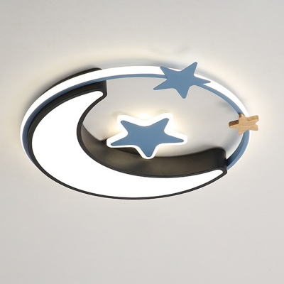 3-Light Flush Light Fixtures Kids Style Star Shape Metal Ceiling Mounted Lights