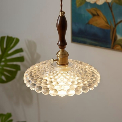 Contemporary Flared Pendant Lighting Fixtures Ribbed Glass Hanging Pendant Lights