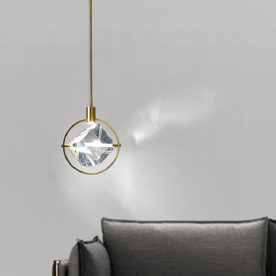 Contemporary Geometric Hanging Pendant Lights Crystal Down Lighting Pendant