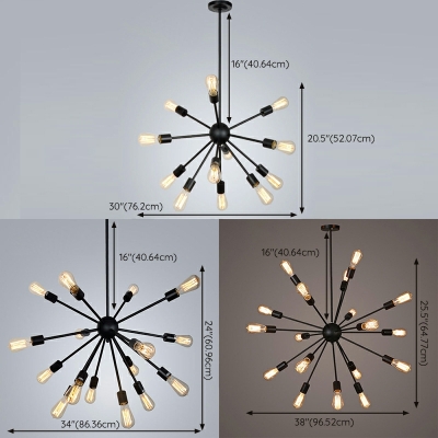 Contemporary Sputnik Chandelier Light Fixtures Metal Ceiling Chandelier