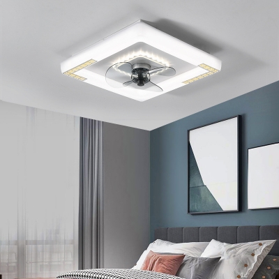 Flush Ceiling Light Kid's Room Style Acrylic Flush Fan Light for Living Room