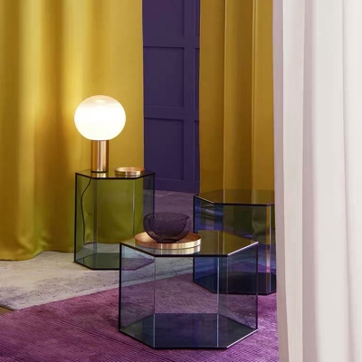 Modern Dining Table Light Globe Shape Glass Bedroom Table Lamps for Living Room
