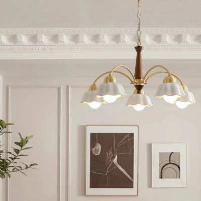Modern Minimalism Chandelier Lighting Fixtures Wood Suspension Light for Living Room