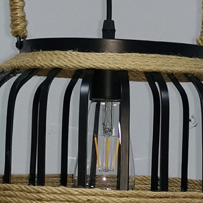 Rope Pendant Lighting Single Bulb Metal Hanging Pendant Light