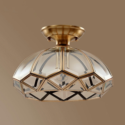 1-Light Ceiling Mounted Lights Traditional Style Diamond Shape Metal Flush Light Fixtures