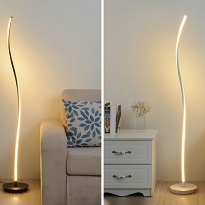1-Light Floor Lamps Minimalism Style Linear Shape Metal Standing Lamp