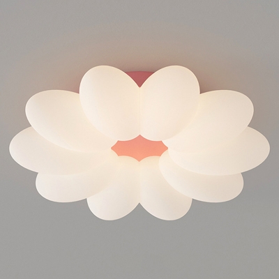1-Light Flush Light Fixtures Modern Style Flower Shape Metal Ceiling Mounted Lights