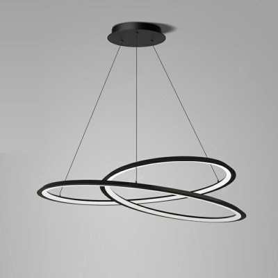 1-Light Pendant Ceiling Lights Minimalism Style Ring Shape Metal Hanging Lamp Kit